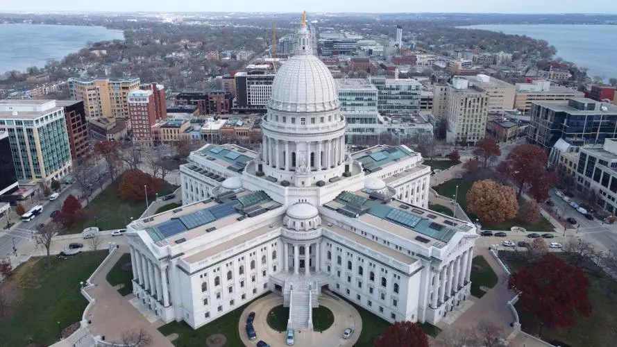 wisconsin state capitol aerial
